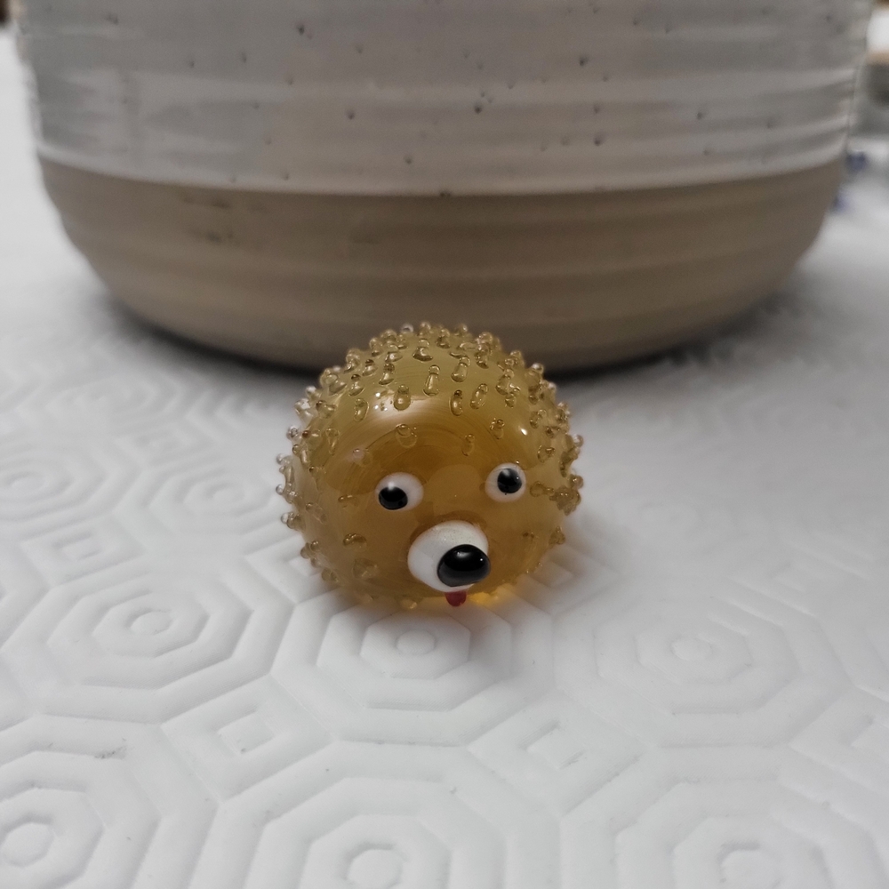 Glass Lampwork Hedgehog Figurine.